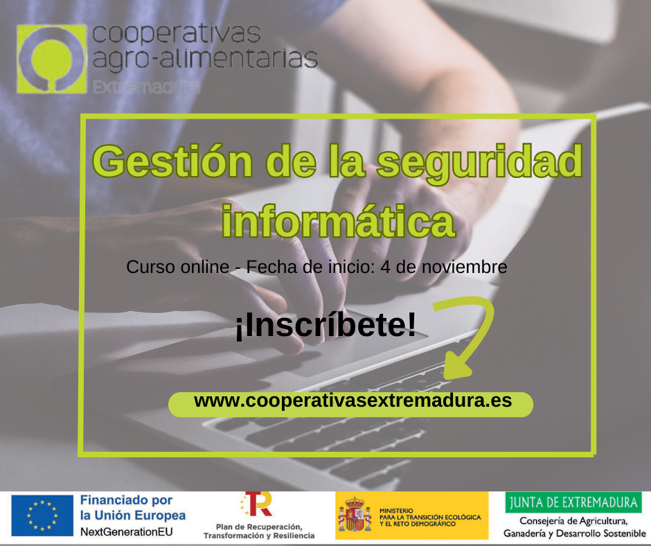 Curso online: gestión de la seguridad informática en cooperativas agroalimentarias