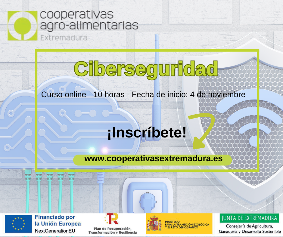 Curso online: ciberseguridad para personas socias de las cooperativas agroalimentarias